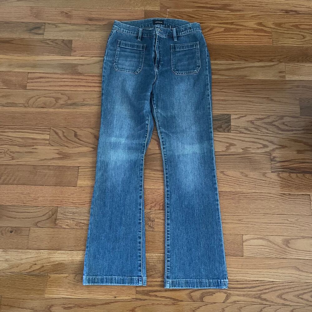 J. Crew Demi-Bootcut Patch Pocket Jeans K8296 Candiani Italian Denim Women Sz 32